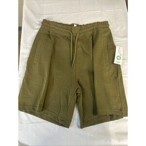 Original Favorites Unisex Organic Cotton Sweatshorts Green M Drawstring NWT